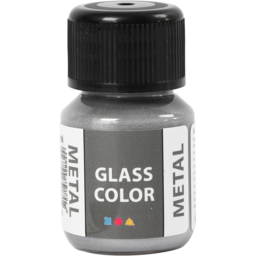 Creative Company Glass Color Metal Paint Silver, 30ml