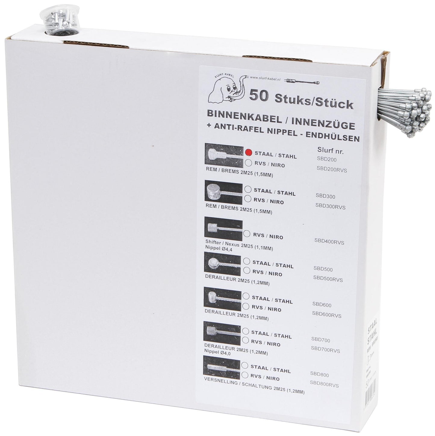 Cable interior freno Slurf cabina interior br. tallo 50 psc.