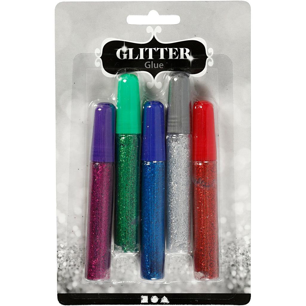 Colla glitter Creativ company, vari colori, 5x10 ml 1 scatola