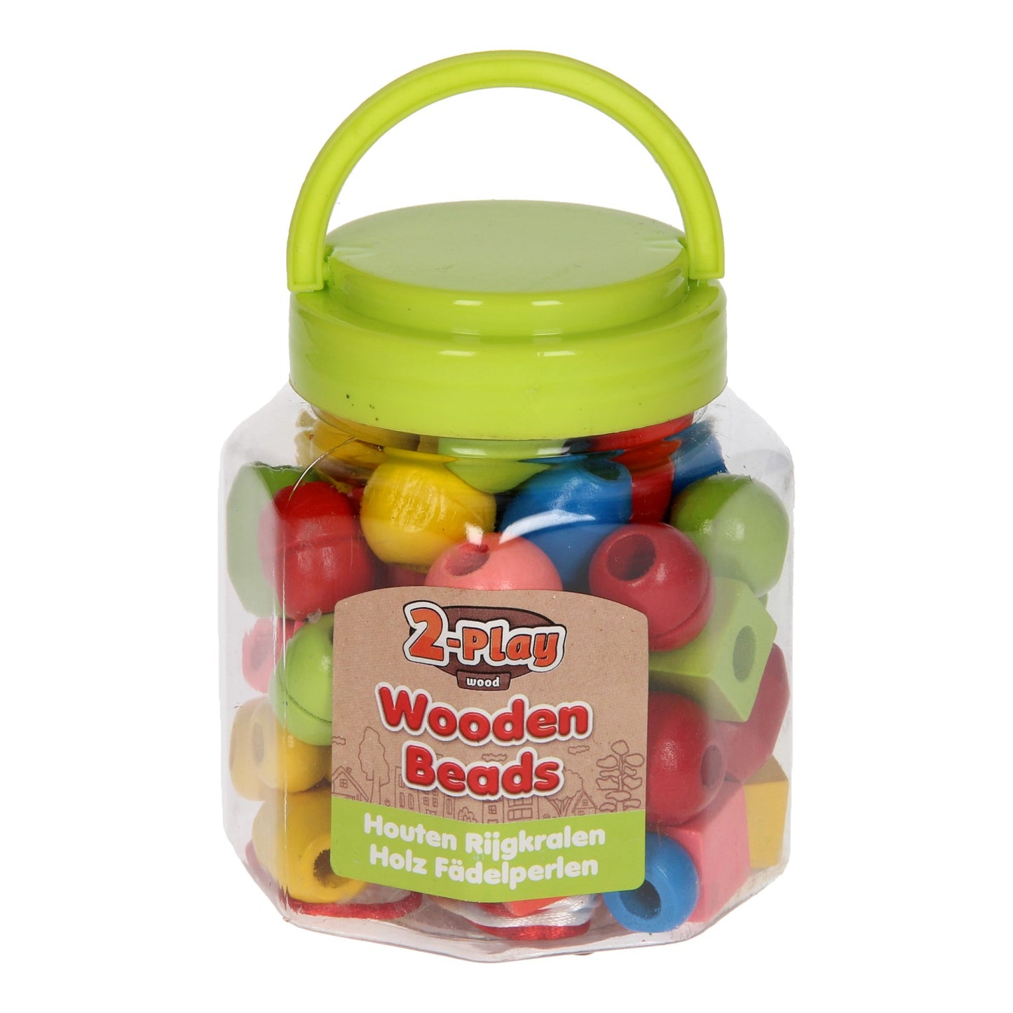 Wooden bead set, 72st.