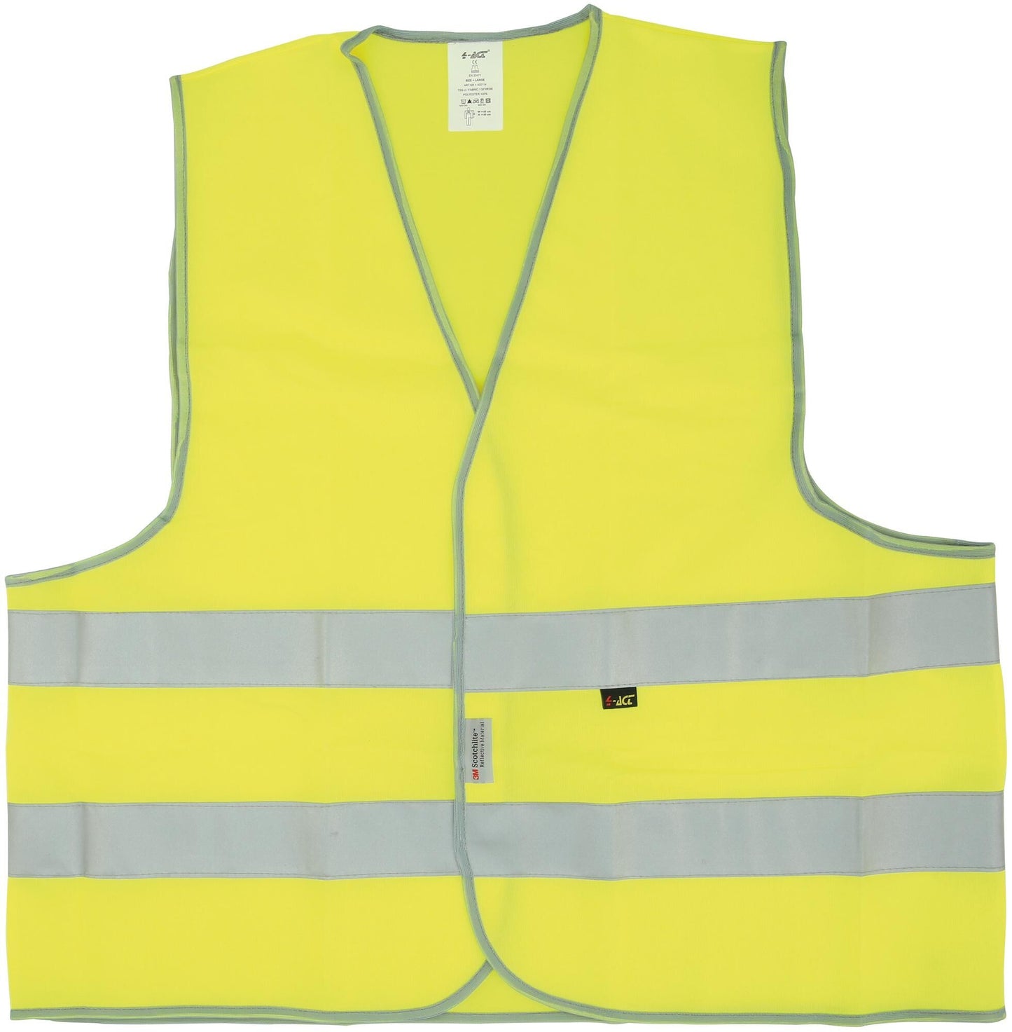 Chaleco de seguridad de 4 actos 2 rayas unisex tamaño amarillo l