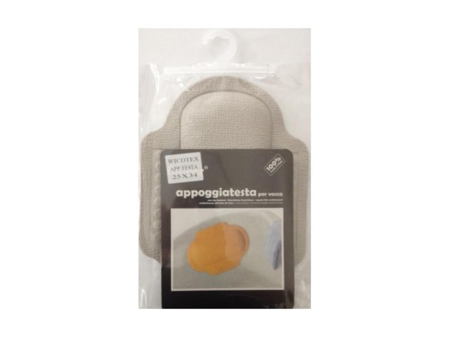 Cuscino da bagno antiscivolo Wicotex 25x34 cm grigio