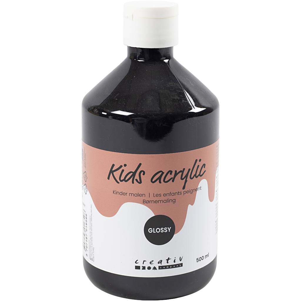 Creativ company pintura acrílica brillante, negro, 500 ml 1 botella