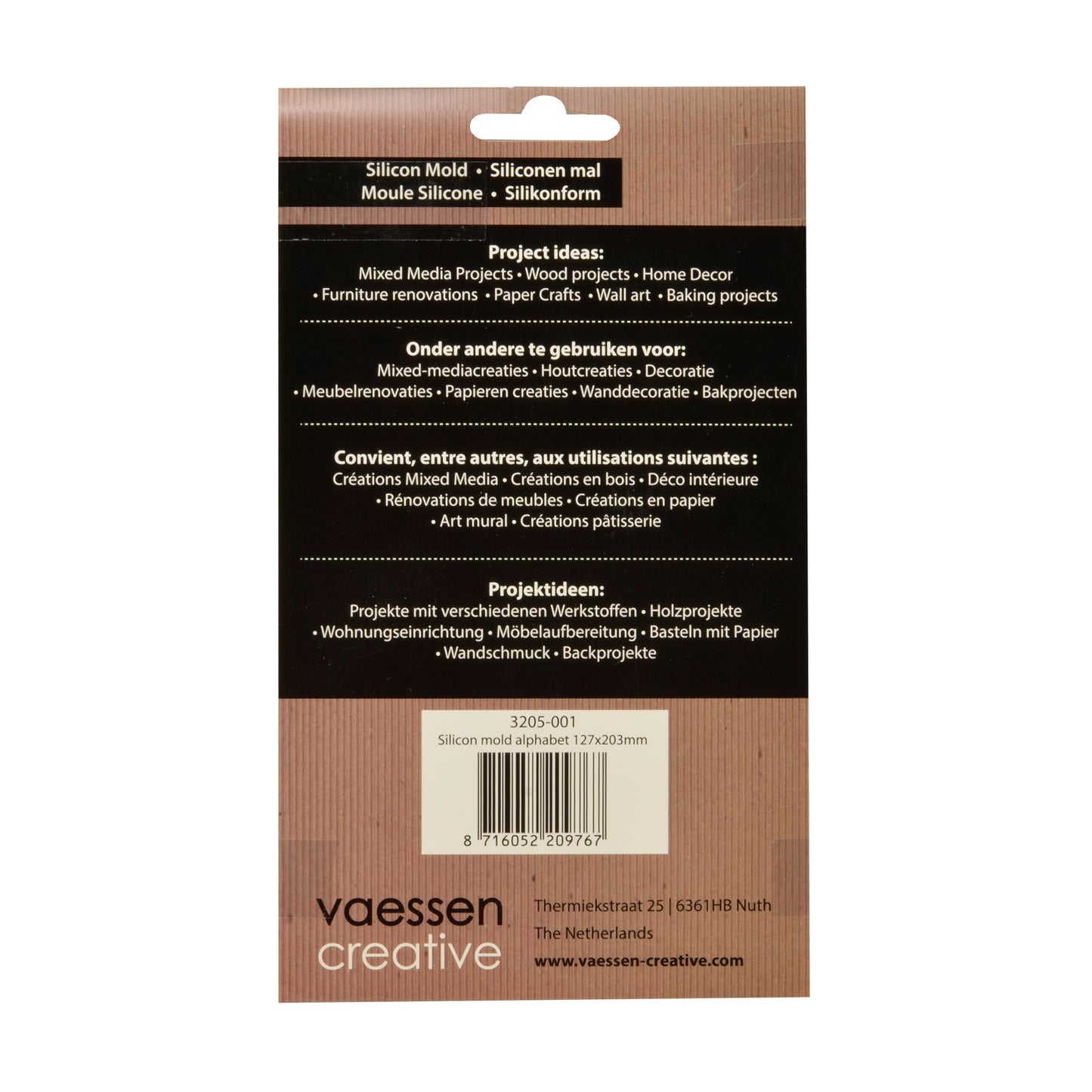 Vaessen creative • alfabeto in stampo in silicone