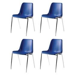 Sedia avvolgente impilabile in pp blu leggera