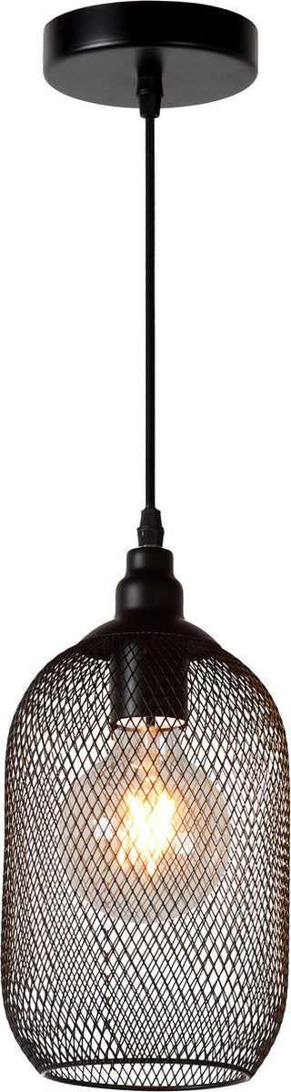 Rete lucida - lampada a sospensione - ø 15 cm - 1xe27 - nero
