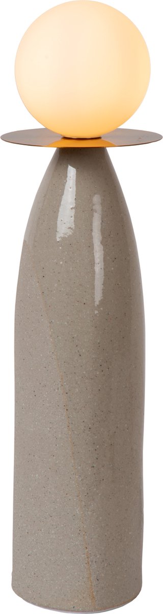 Lucide figaro - lámpara de mesa - ø 12 cm, h 45cm - 1xg9 - gris - japandi