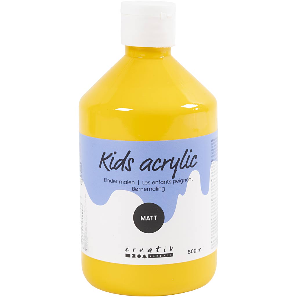 Pinting acrílico de Creativ Company Matt, amarillo, 500 ml 1 botella