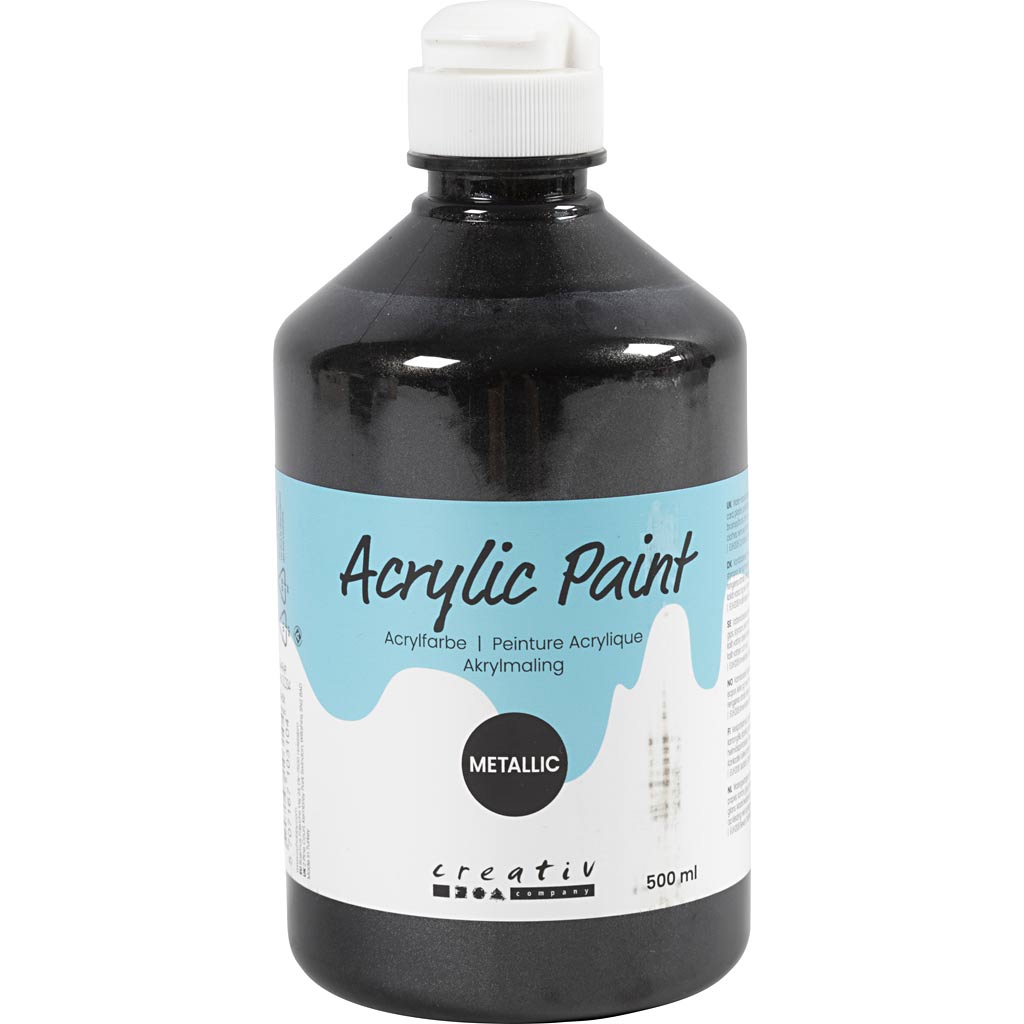 Pintura acrílica A-color metalizada, metalizada, negra, 500 ml 1 botella