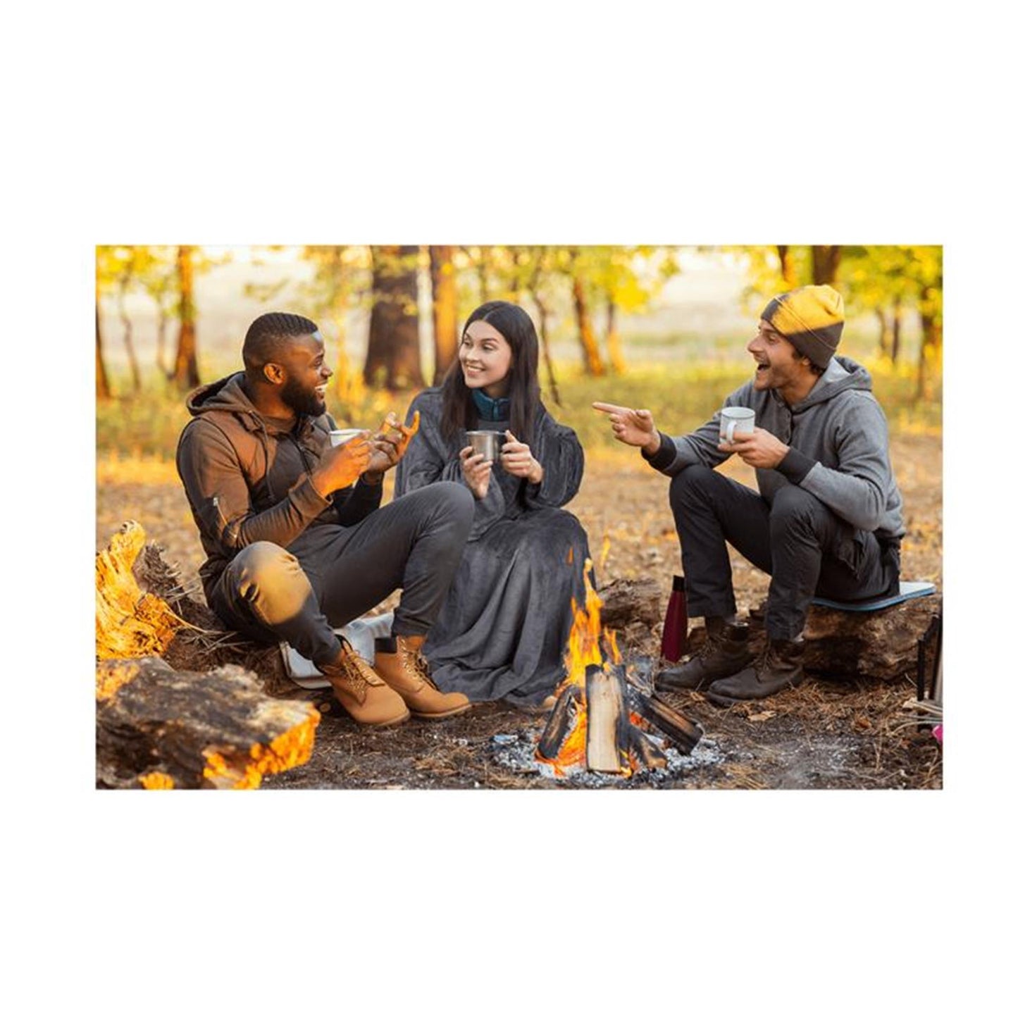 Manta polar Out of the blue con mangas 135x172cm antr.