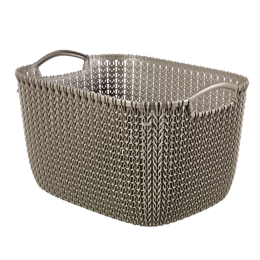 Cesta de almacenamiento Curver aspecto tejido 19l marrón