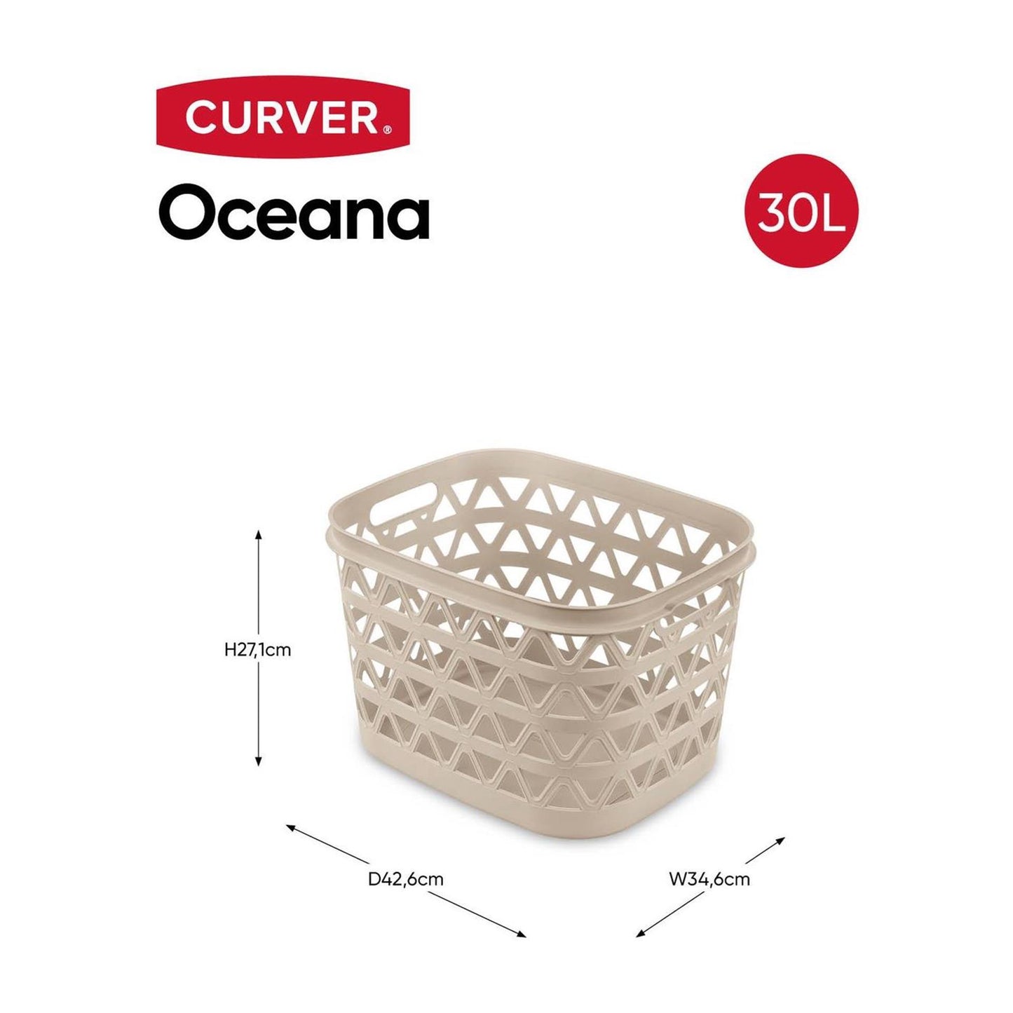 Cesto para la ropa Curver oceana 30l 42x34x27cm