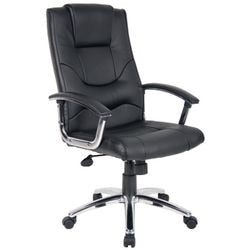 Sedia da ufficio Realspace Rotterdam in pelle nera