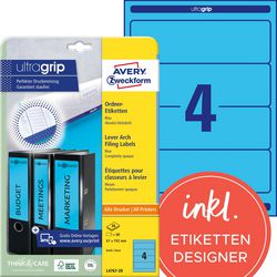 Etichette per cartelle avery zweckform l4767-20 blu opaco