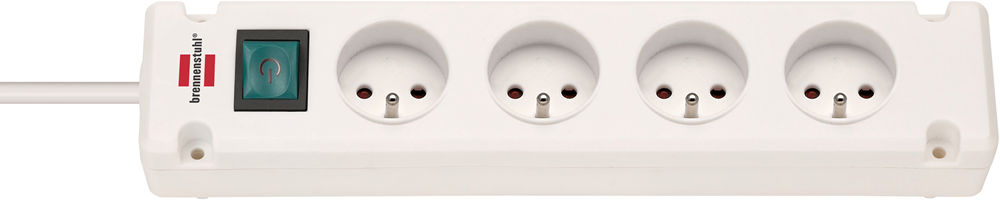 Brennerstuhl regleta bremounta | 4 veces | blanco | 1,5 m h05vv-f 3g1.5 | con interruptor | fr ser - 1150651124