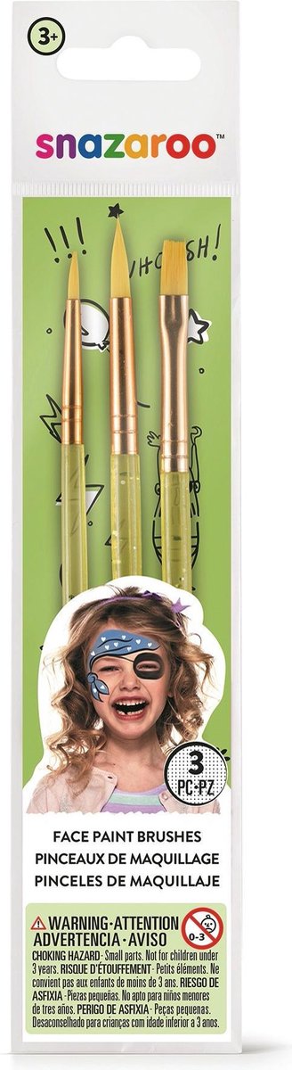 Snazaroo set de 3 brochas de maquillaje unisex