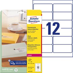 Etichette per indirizzi avery zweckform quickpeel trasparenti 300 pezzi