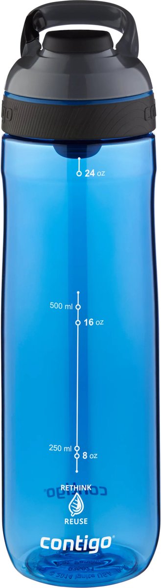 Botella de agua con cierre automático Contigo Cortland | botella grande sin BPA de 720 ml | botella deportiva | botella para beber a prueba de fugas | ideal para la escuela, el gimnasio, andar en bicicleta, correr, caminar | Mónaco
