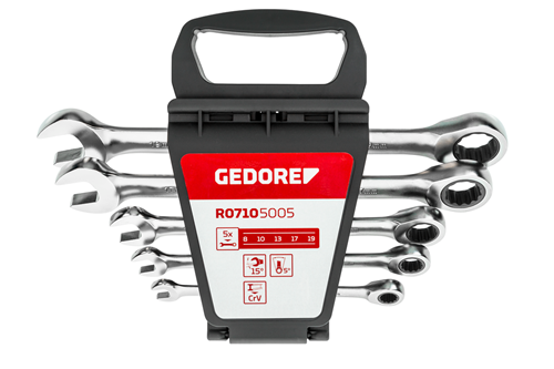 Gedore r07105005 | juego de llaves de trinquete de anillo | longitud 8 - 19 mm | 5 piezas - 3300849