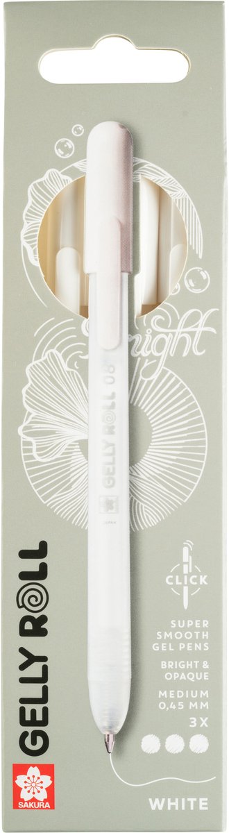 Sakura • gelly roll retractil classic set blanco 3uds