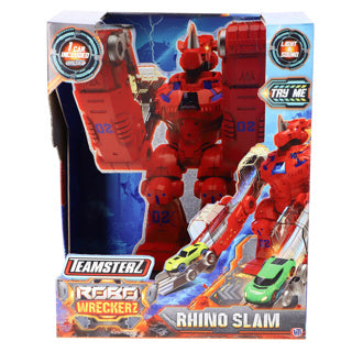 Robot dino lanzador de coches luz y sonido + 1 coche