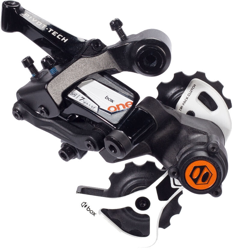 Componentes de la caja Achter Derailleur Down-Hill de 7 velocidades uno con jaula corta Negro