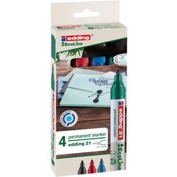 Pennarello indelebile ecoline 21 edding 4-21-4 1,5-3mm assortimento 4 pezzi