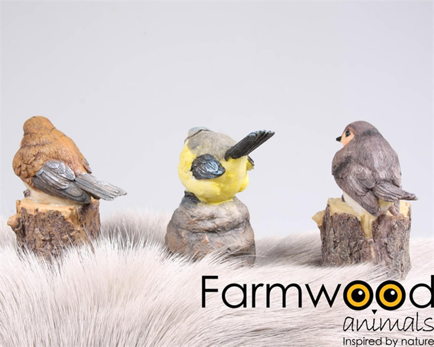 Estatua de jardín animales de madera de granja pájaro con sonido 9x6x10 cm