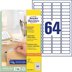 Etichette per cartelle sospese avery zweckform l6021rev-25 bianco