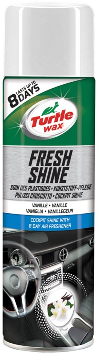 Turtle Wax gl Fresh Shine Vaniglia - per tutte le parti interne in plastica - ha un effetto pulente - antistatico - dona lucentezza - con delizioso profumo di vaniglia - 500ml