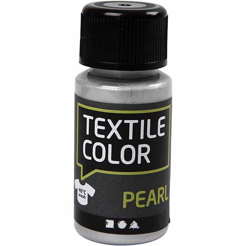 Creative Company Textile Colowing Testile Paint Silver Pearl, 50ml