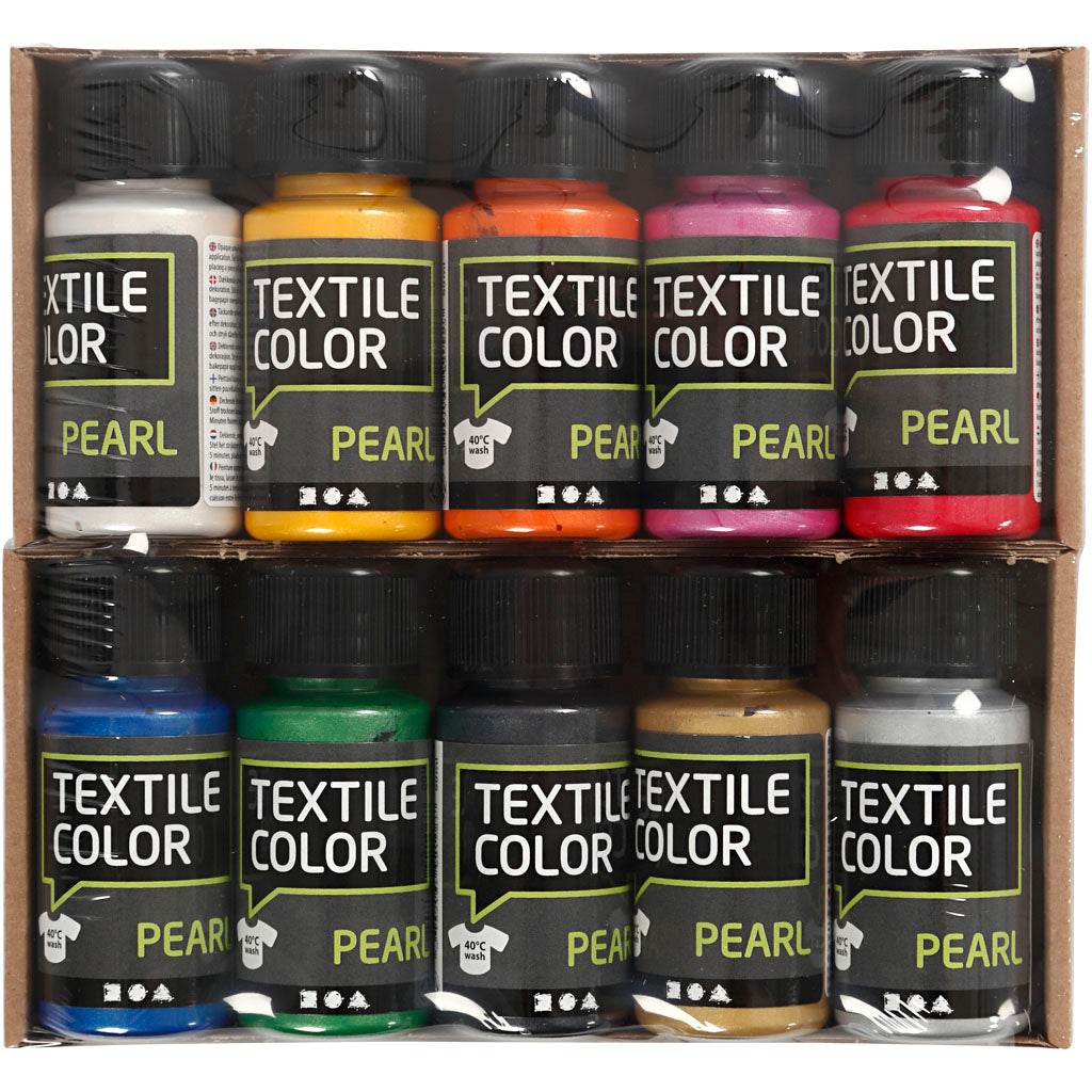 Pintura textil Varios colores, 10x50ml.
