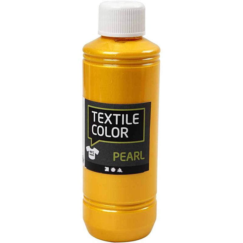 Creativ company color textil, nácar, amarillo, 250 ml 1 botella