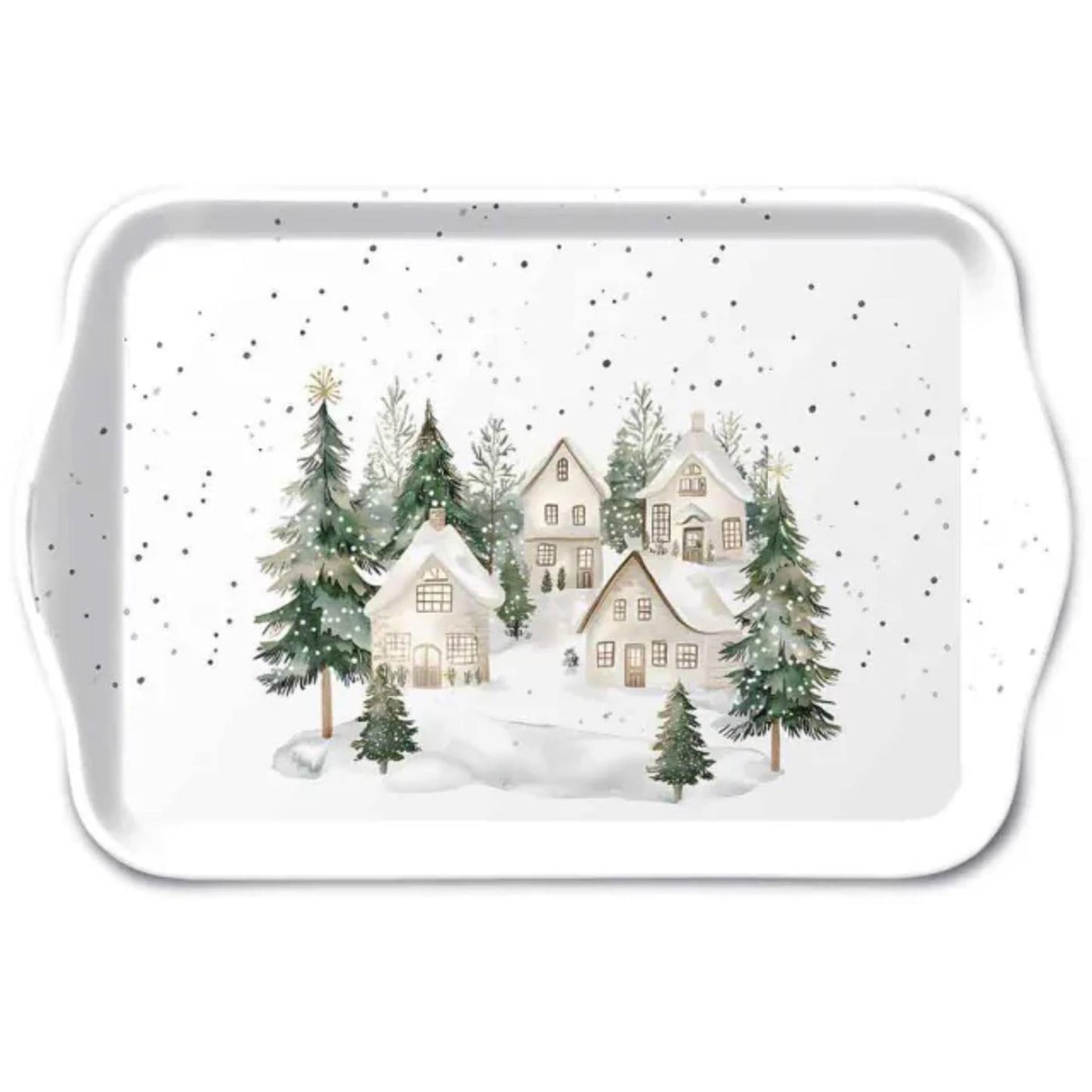 Ambiente bandeja melamina casitas nevadas 13x21 cm