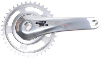 Cranket Sunrace 38T, longitud de la manivela 170 mm. Plata, Alumnium, sin espio. Cubierta de 95 mm. 0 mm de profundidad