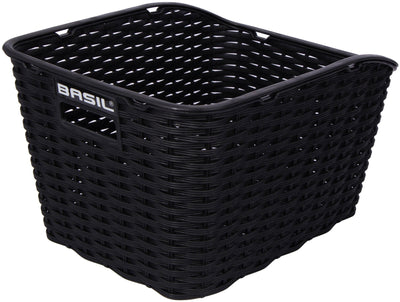 Basil Weave WP - Canasta de bicicletas - En la parte posterior - Negro