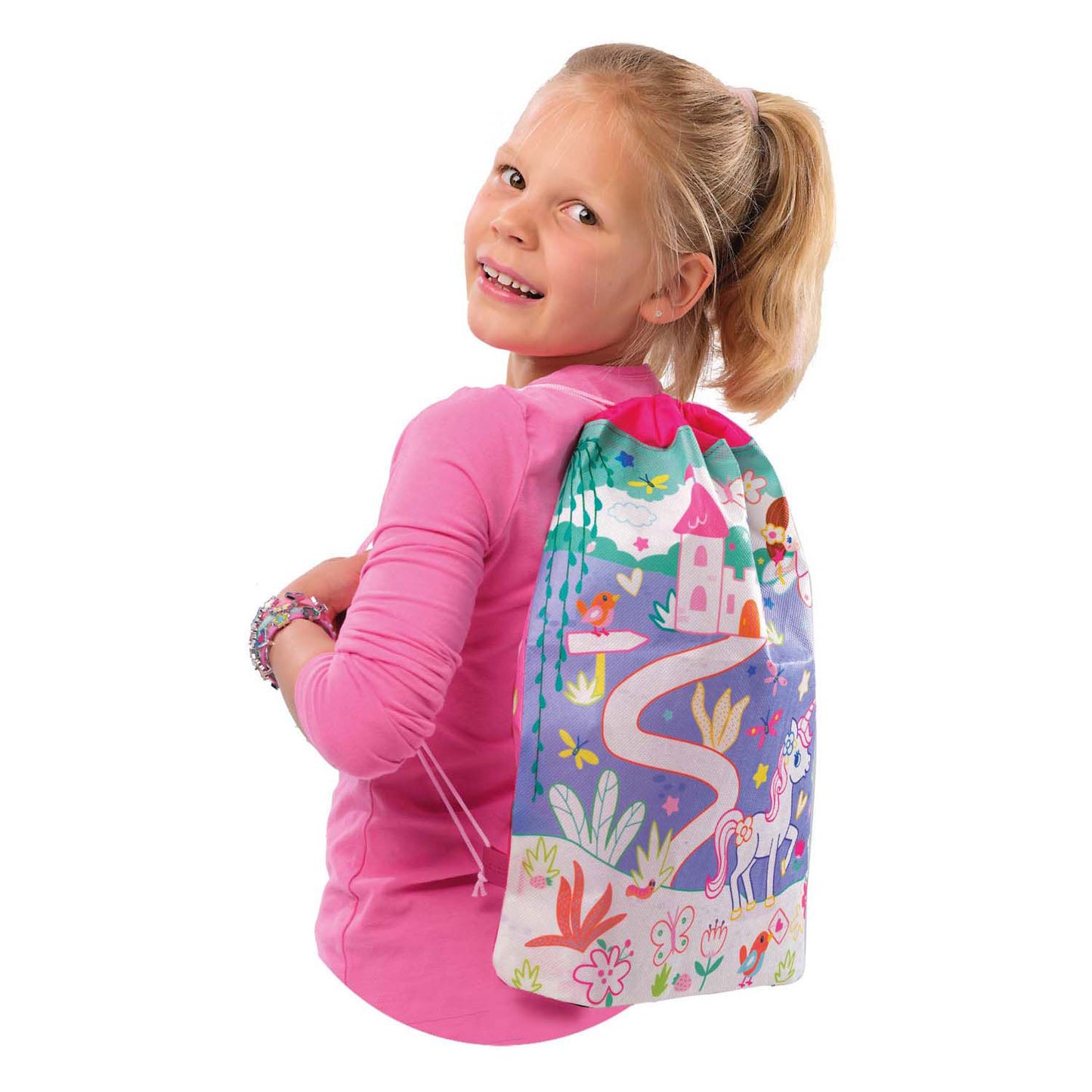 SES 5 actividades en una mochila rosa