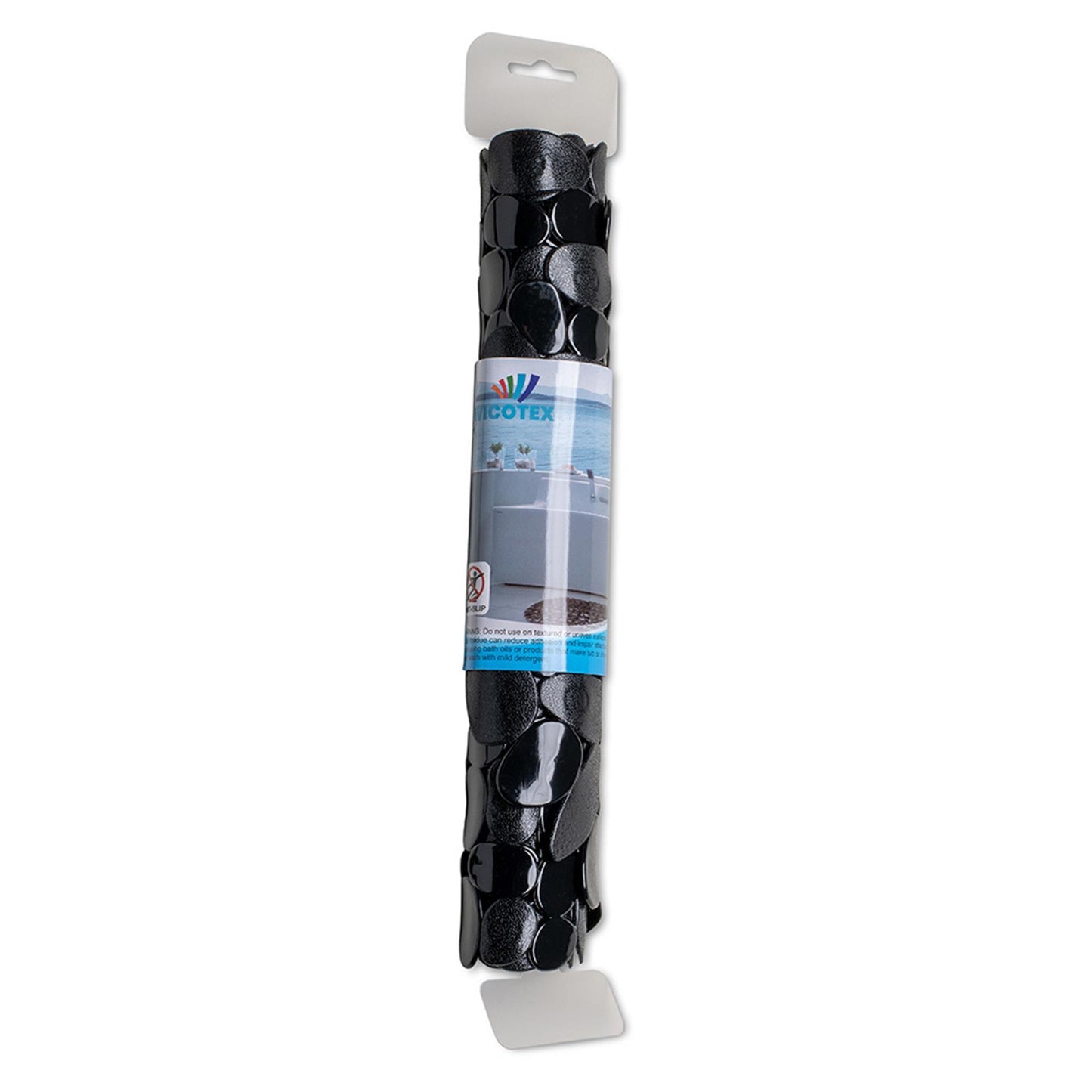 Tappetino da bagno Wicotex antiscivolo pietre 68x35 cm nero