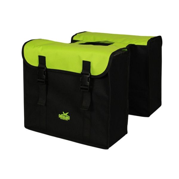 Doppia borsa della Groenlandia, verde nero. Dimensioni 38x34x13cm. Contenuto totale 35L