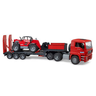 Bruder Man TGA Low -cargador con Manitou MLT633 Muyergrafi