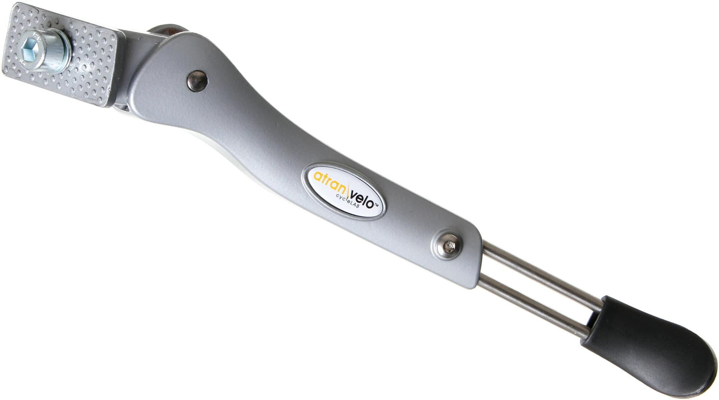 Atranvelo caballete lateral stylo soporte ajustable at.velo stylo adj. 24-28 pts plateados.