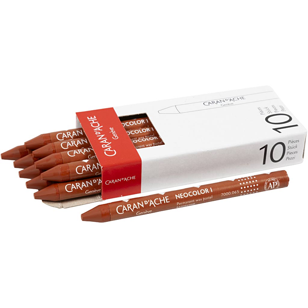 Caran dache caran d'ache neocolor i, l: 10 cm, spess. 8,5 mm, ruggine (065), 10 pezzi 1 scatola