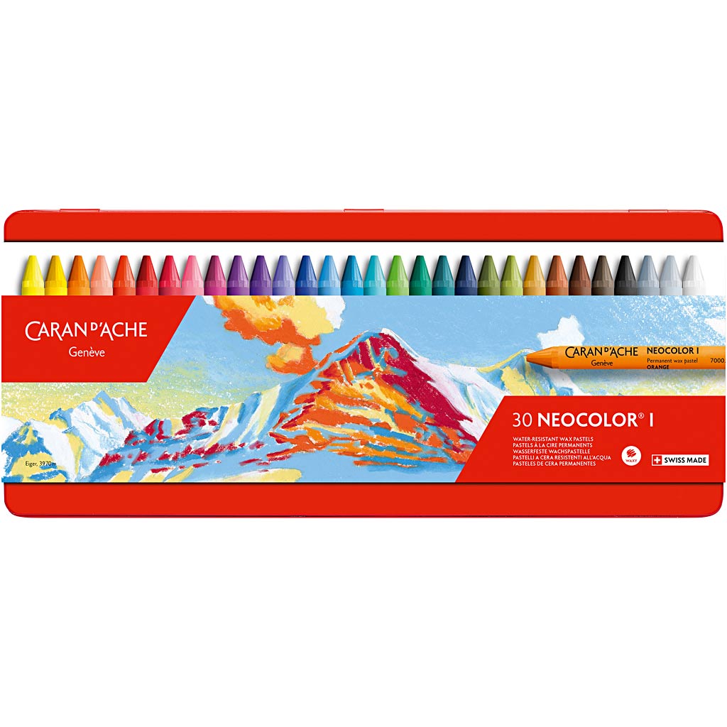 Caran dache caran d'ache neocolor i, l: 10 cm, spessore 8,5 mm, vari colori, 30 pezzi 1 scatola