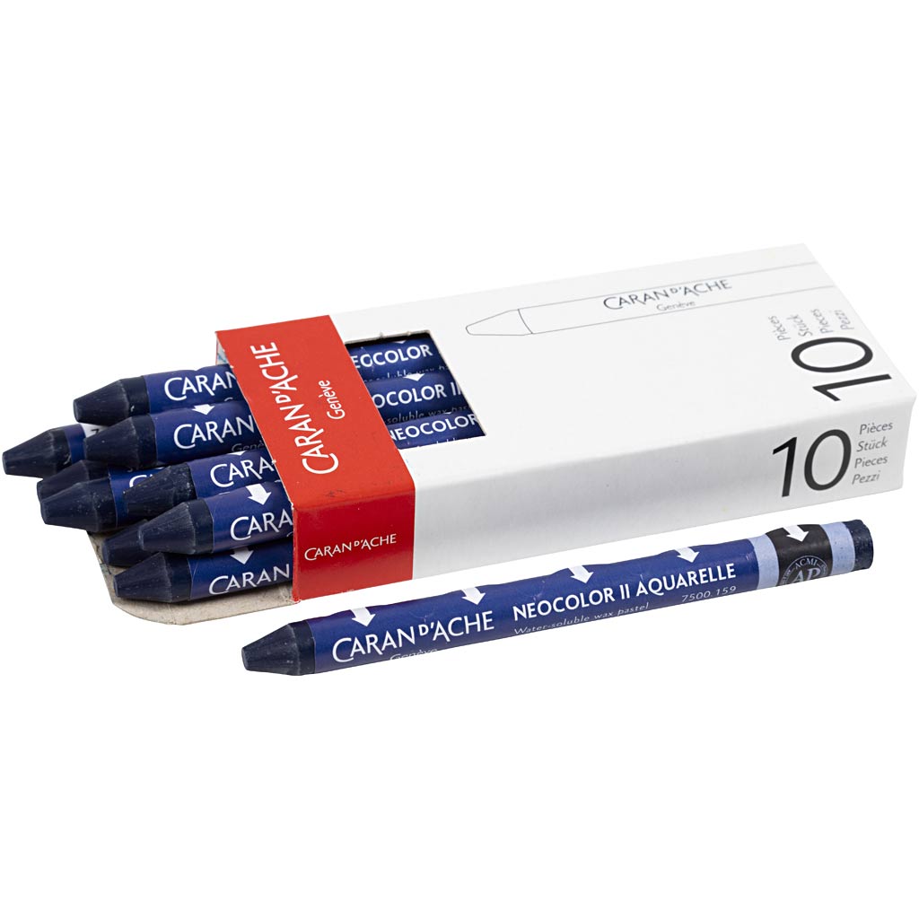 Caran dache caran d'ache neocolor ii, l: 10 cm, spess. 8,5 mm, blu di prussia (159), 10 pezzi 1 scatola