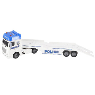 Wheels Rapid Autotransporter Police con auto ed elicottero con luce, suono e attrito