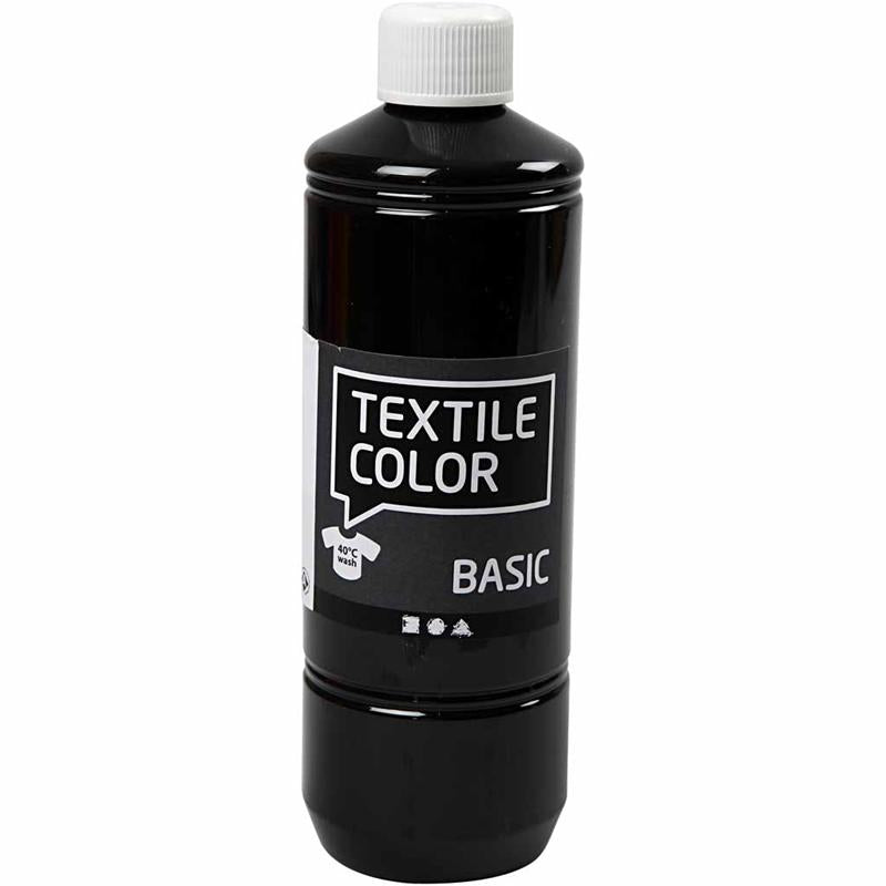 Pintura textil - Negro, 500 ml