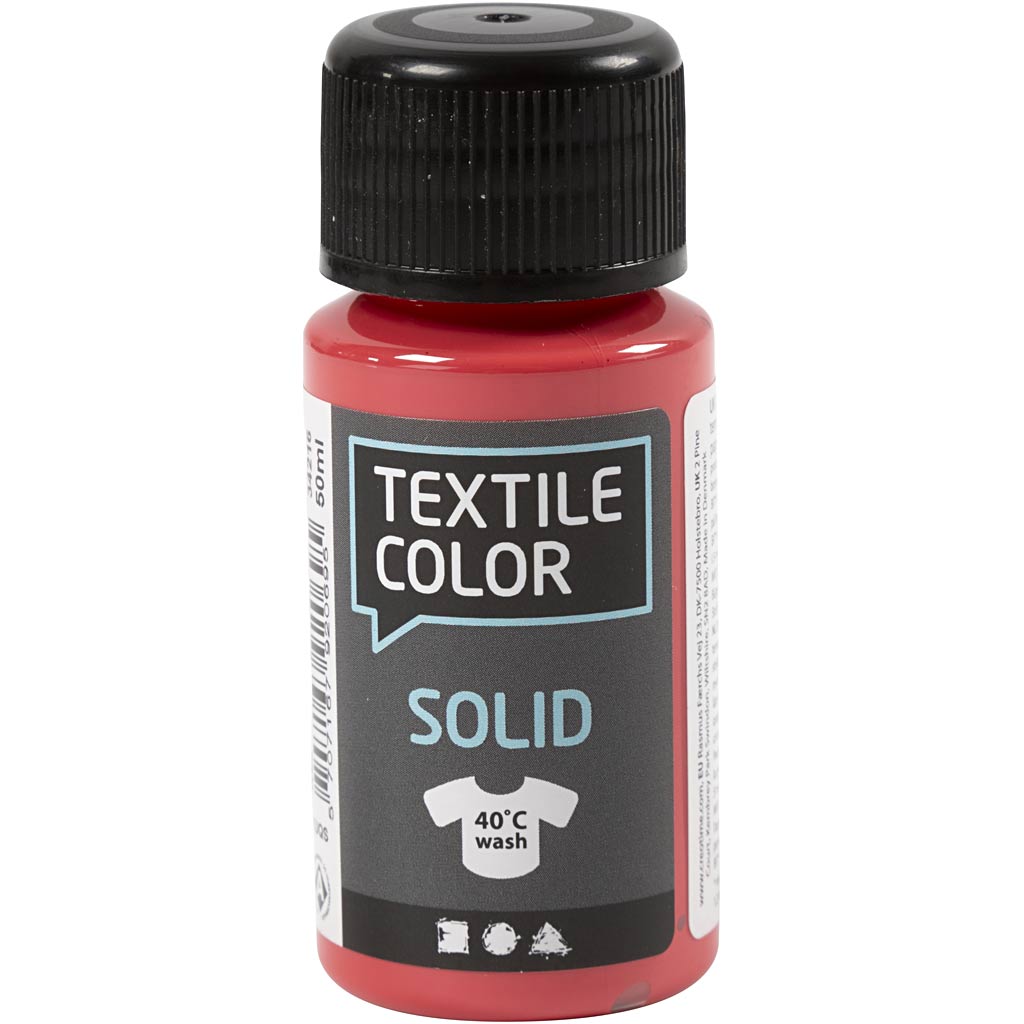 Creative Company Textile Color -Paint tessile che copre rosso, 50 ml