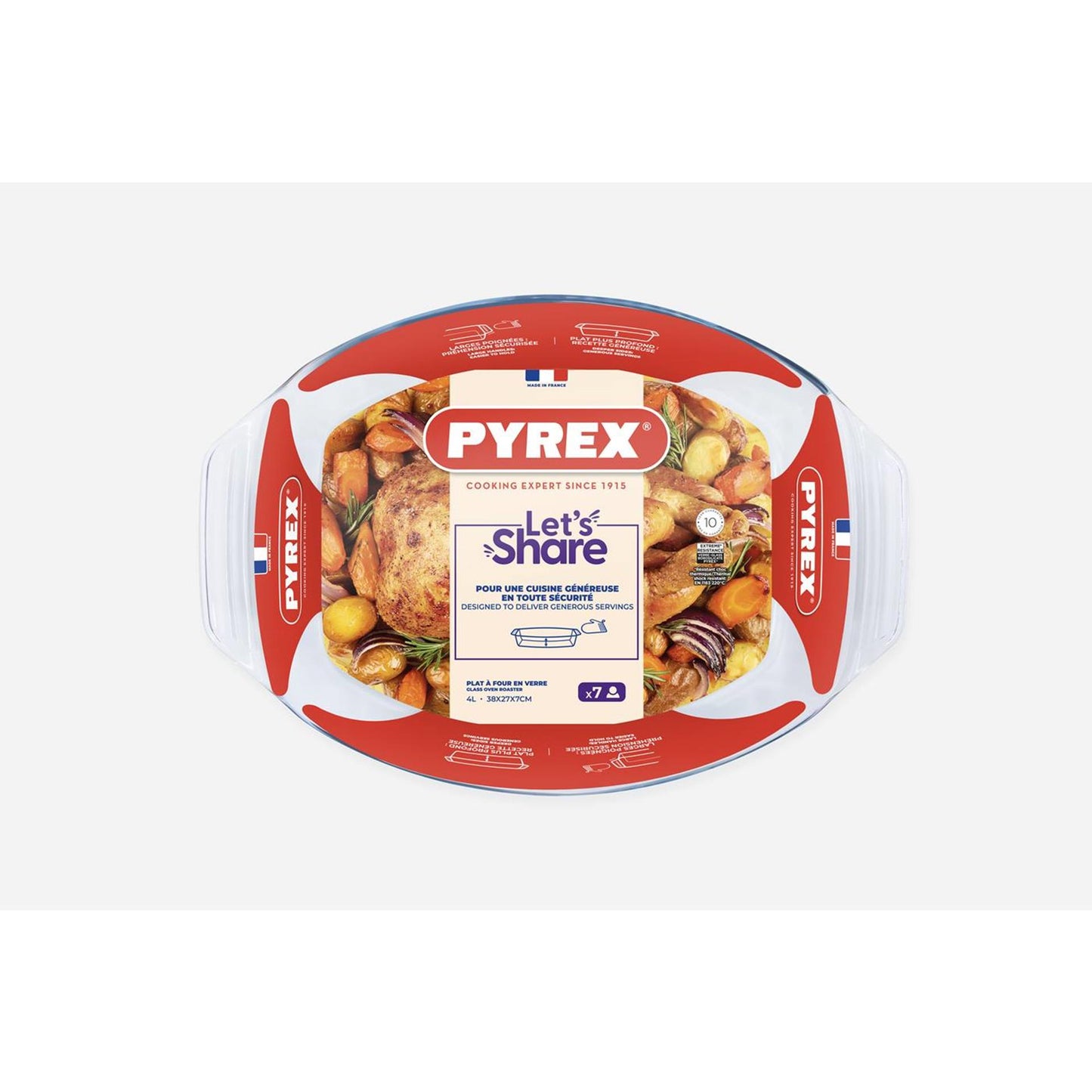 Pirofila ovale Pyrex vetro 39x27 cm