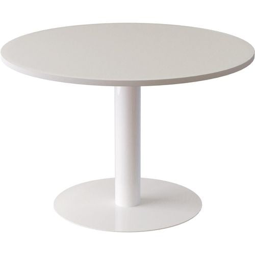 Mesa redonda paperflow easyoffice melamina, acero blanco