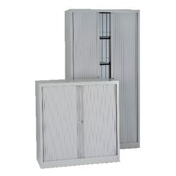 Armadio con porta a rulli saldato in plastica alta in acciaio 120x43x198 cm argento
